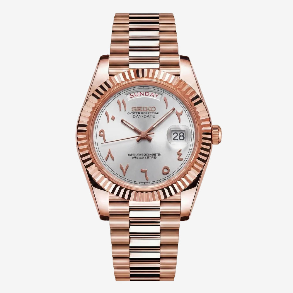 Seikojust | Daydate Rose Gold - White Arabic