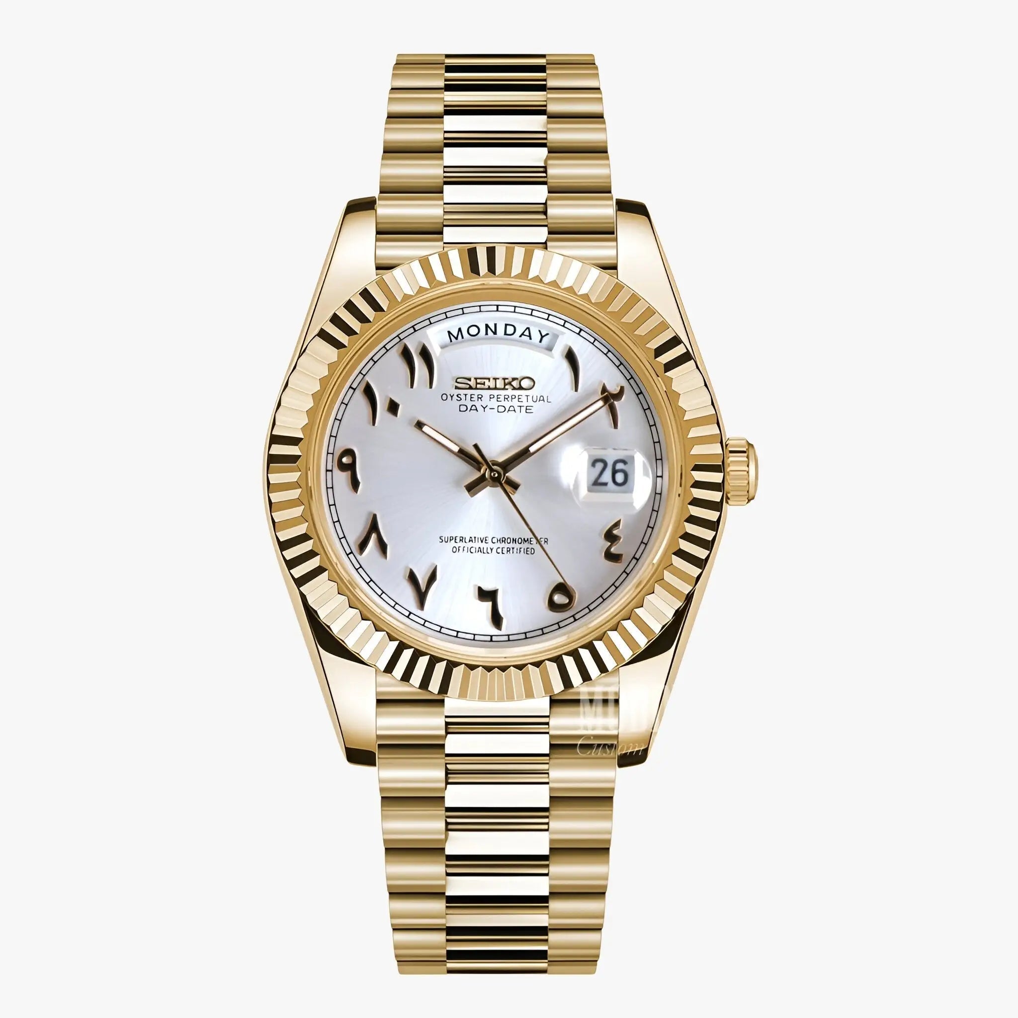 Seikojust | Daydate Yellow Gold - White Arabic